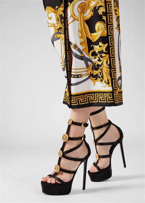 versace medusa cage sandals|versace platform heels medusa.